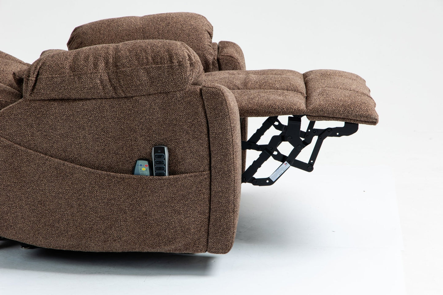 Old age electric lift chair, flat high density foam electric sofa, with heating and massage functions, can tilt to 180 degrees, 2 pocket cup holders, 2 remote controls, 4 OKIN motors - 1st Choice Furniture Direct