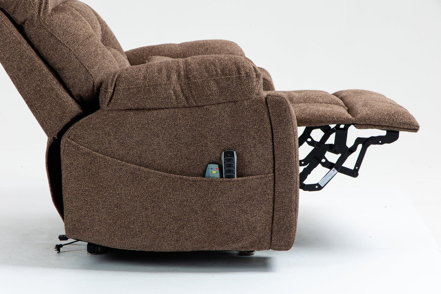 Old age electric lift chair, flat high density foam electric sofa, with heating and massage functions, can tilt to 180 degrees, 2 pocket cup holders, 2 remote controls, 4 OKIN motors - 1st Choice Furniture Direct