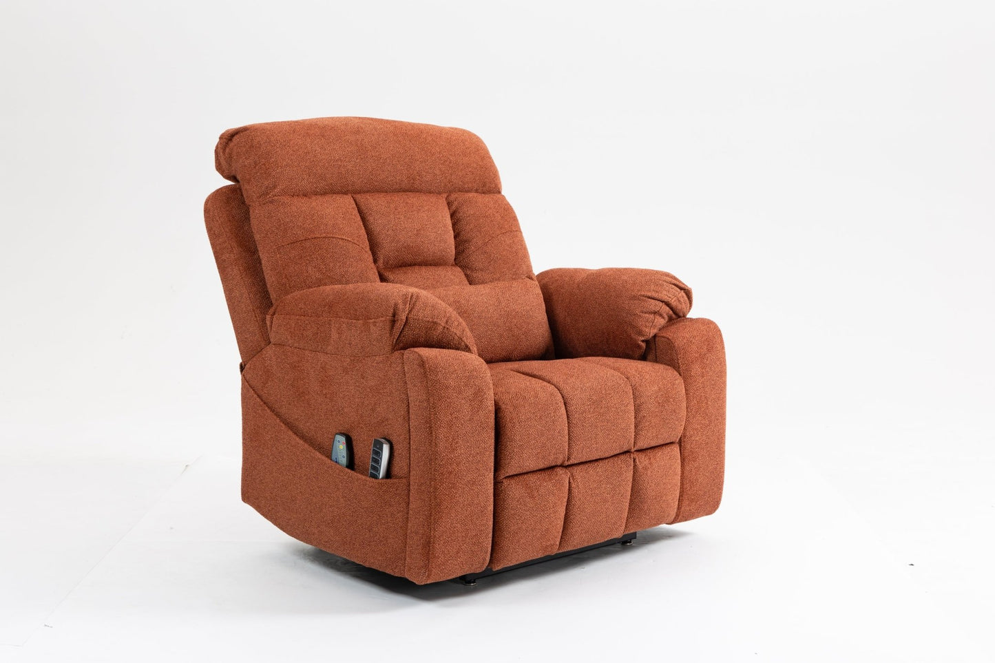 Old age electric lift chair, flat high density foam electric sofa, with heating and massage functions, can tilt to 180 degrees, 2 pocket cup holders, 2 remote controls, 4 OKIN motors - 1st Choice Furniture Direct