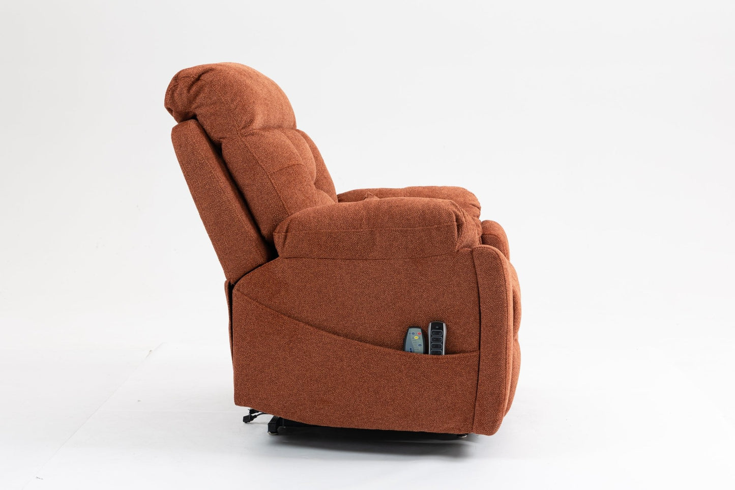 Old age electric lift chair, flat high density foam electric sofa, with heating and massage functions, can tilt to 180 degrees, 2 pocket cup holders, 2 remote controls, 4 OKIN motors - 1st Choice Furniture Direct