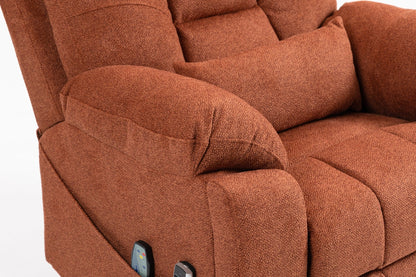 Old age electric lift chair, flat high density foam electric sofa, with heating and massage functions, can tilt to 180 degrees, 2 pocket cup holders, 2 remote controls, 4 OKIN motors - 1st Choice Furniture Direct