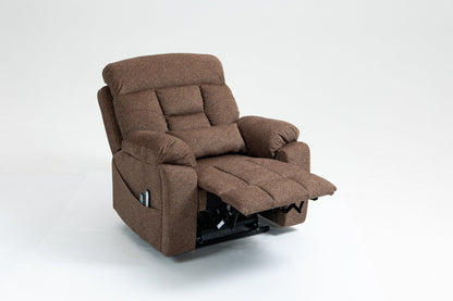 Old age electric lift chair, flat high density foam electric sofa, with heating and massage functions, can tilt to 180 degrees, 2 pocket cup holders, 2 remote controls, 4 OKIN motors - 1st Choice Furniture Direct