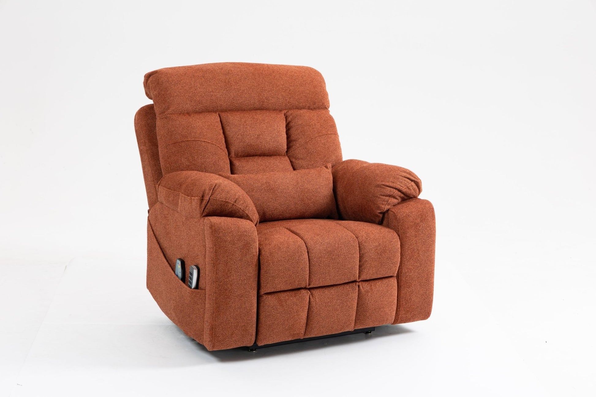 Old age electric lift chair, flat high density foam electric sofa, with heating and massage functions, can tilt to 180 degrees, 2 pocket cup holders, 2 remote controls, 4 OKIN motors - 1st Choice Furniture Direct