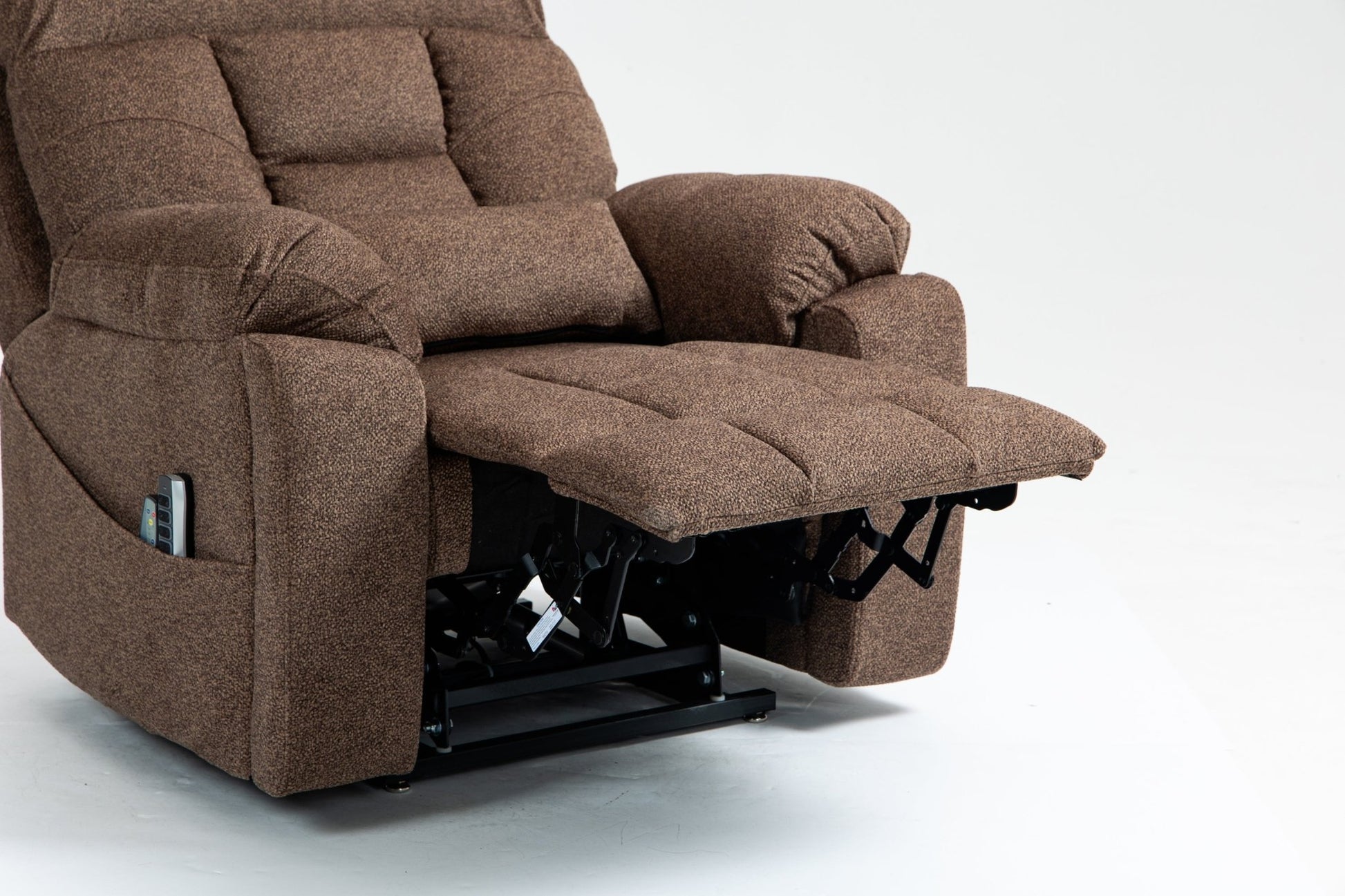 Old age electric lift chair, flat high density foam electric sofa, with heating and massage functions, can tilt to 180 degrees, 2 pocket cup holders, 2 remote controls, 4 OKIN motors - 1st Choice Furniture Direct