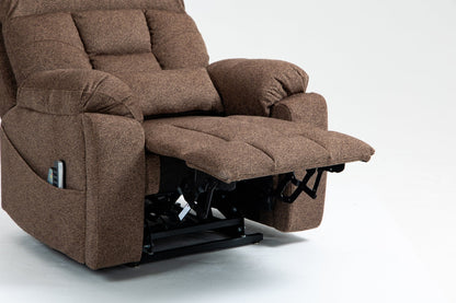 Old age electric lift chair, flat high density foam electric sofa, with heating and massage functions, can tilt to 180 degrees, 2 pocket cup holders, 2 remote controls, 4 OKIN motors - 1st Choice Furniture Direct