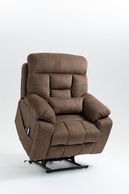 Old age electric lift chair, flat high density foam electric sofa, with heating and massage functions, can tilt to 180 degrees, 2 pocket cup holders, 2 remote controls, 4 OKIN motors - 1st Choice Furniture Direct