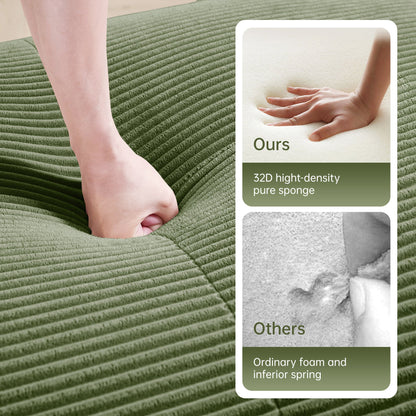 Olive Green Corduroy Modular Sofa – 3 Seater Modern Couch - 1st Choice Furniture Direct