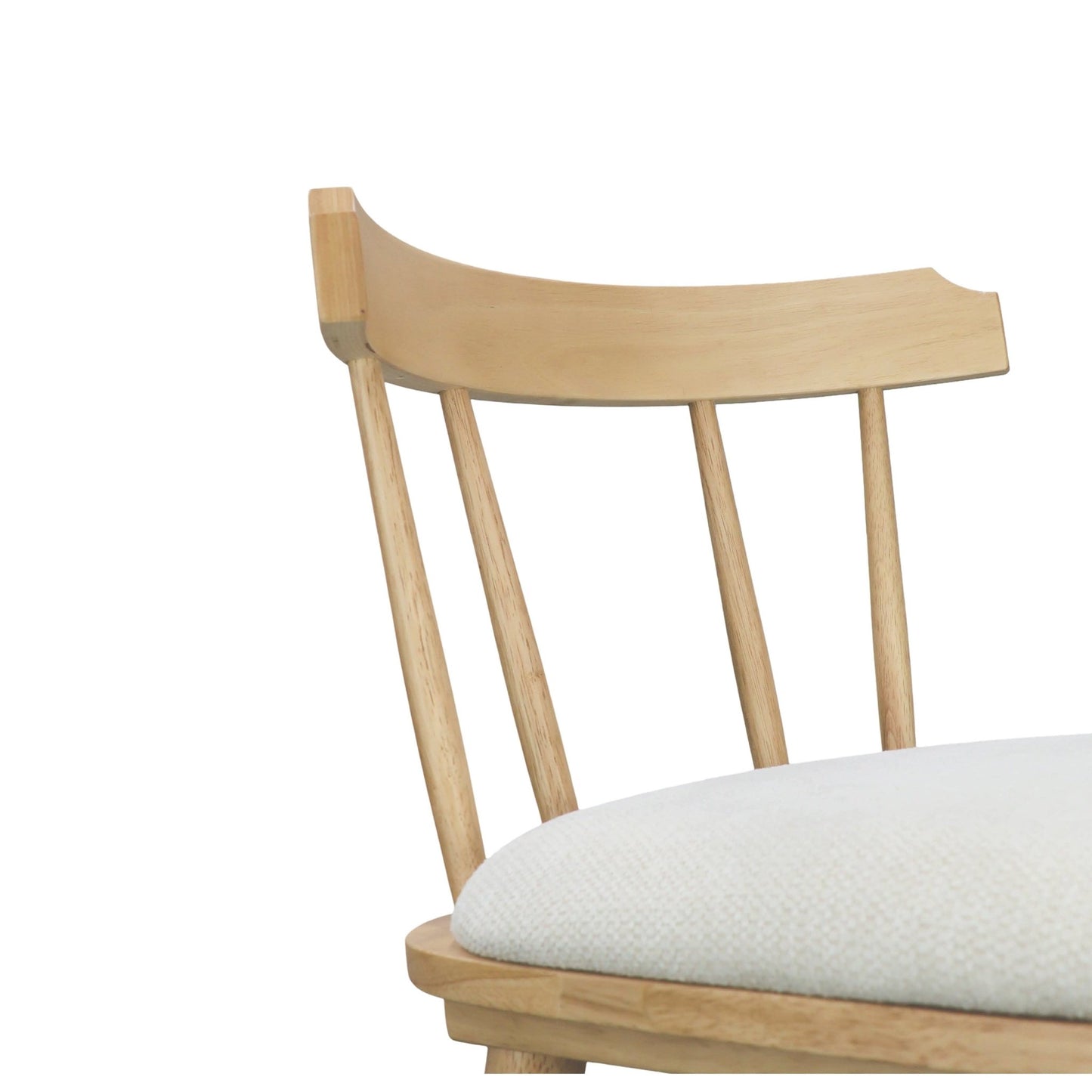 Olivia Indoor Wooden Upholstered Counter Stool, Natural Finish with Beige Upholstery, Windsor Style, Set of 4 - 1st Choice Furniture Direct