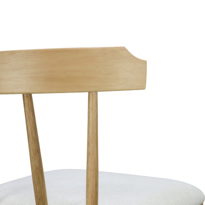 Olivia Indoor Wooden Upholstered Counter Stool, Natural Finish with Beige Upholstery, Windsor Style, Set of 4 - 1st Choice Furniture Direct