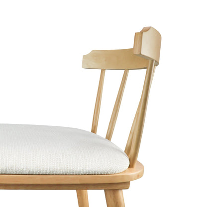 Olivia Indoor Wooden Upholstered Counter Stool, Natural Finish with Beige Upholstery, Windsor Style, Set of 4 - 1st Choice Furniture Direct