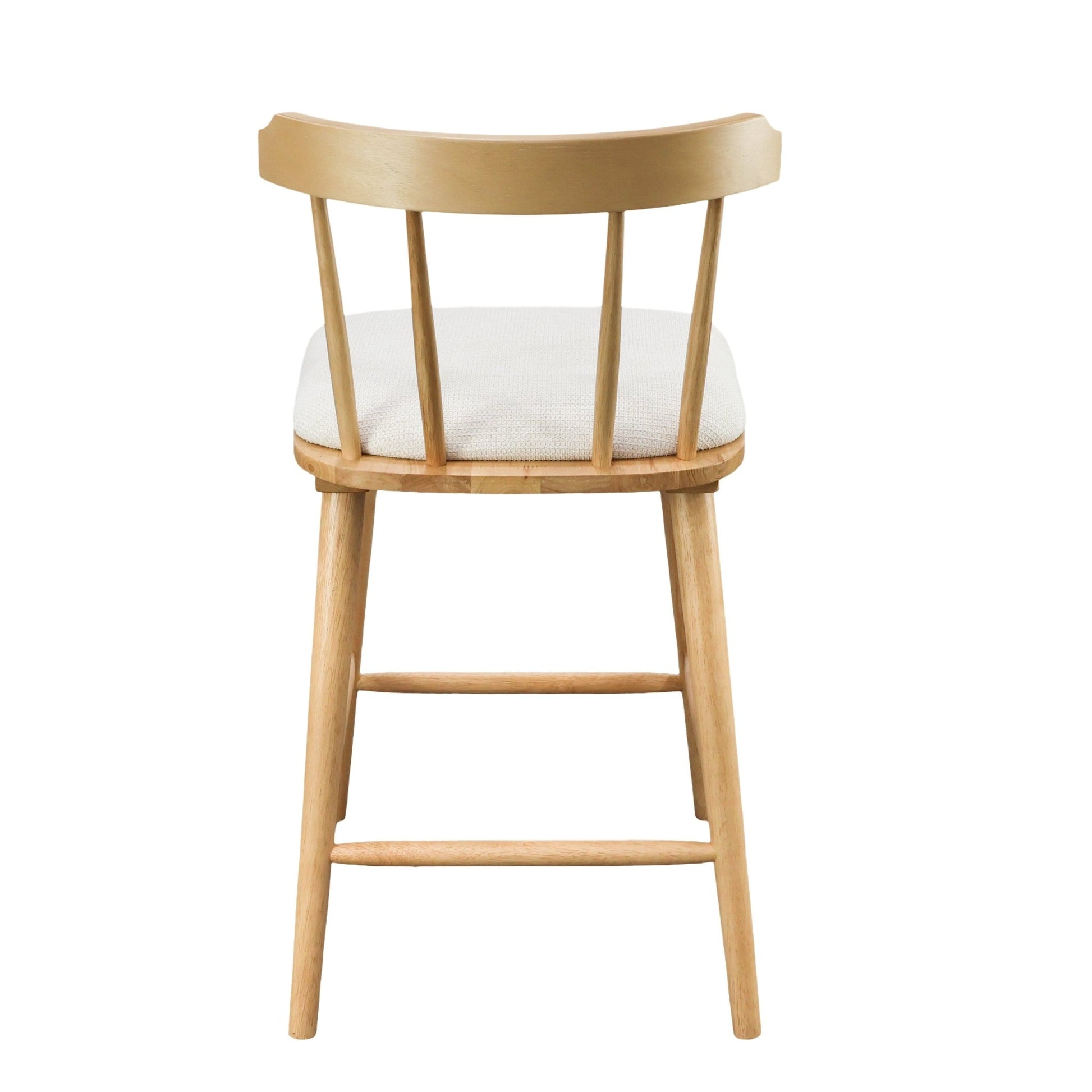 Olivia Indoor Wooden Upholstered Counter Stool, Natural Finish with Beige Upholstery, Windsor Style, Set of 4 - 1st Choice Furniture Direct
