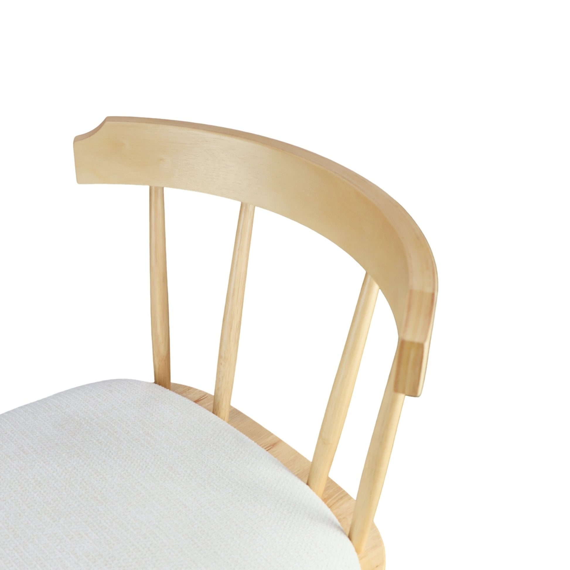 Olivia Indoor Wooden Upholstered Counter Stool, Natural Finish with Beige Upholstery, Windsor Style, Set of 4 - 1st Choice Furniture Direct