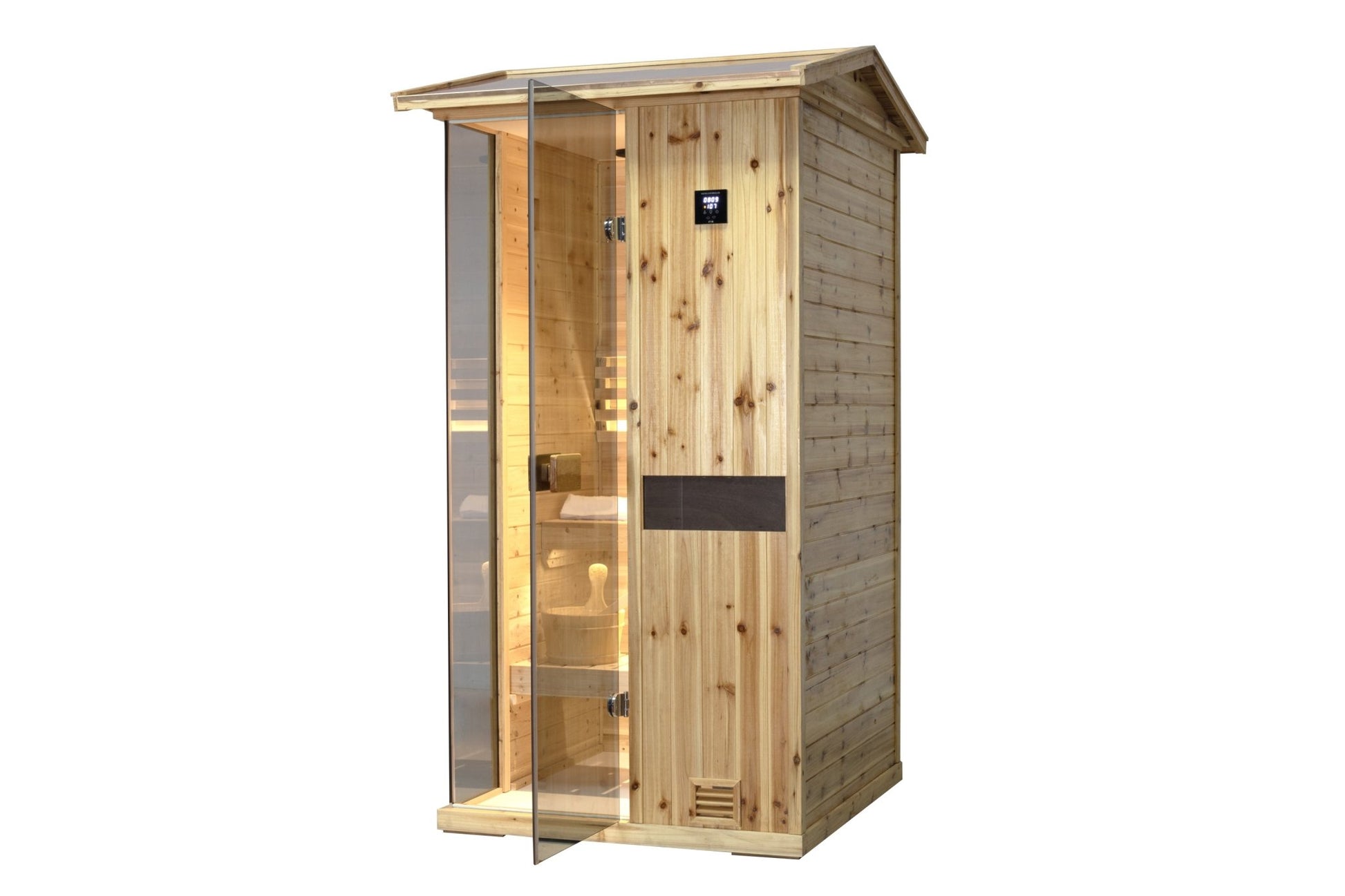 One person outdoor wooden steam sauna room - 1st Choice Furniture Direct