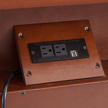 Open Space and 2 Drawers Dresser Nightstand with Charging Station, Farmhouse End Table with USB Ports and Outlets, Fluted Pilasters Design Side Table with Solid Wood Legs for Bedroom - 1st Choice Furniture Direct