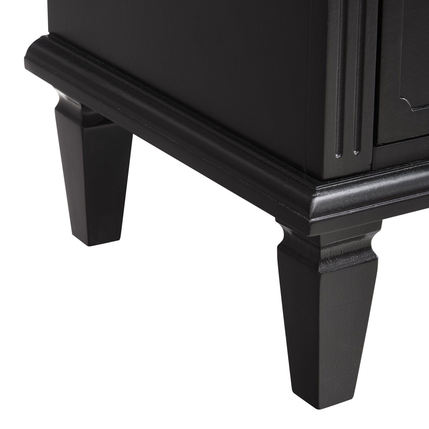 Open Space and 2 Drawers Dresser Nightstand with Charging Station, Farmhouse End Table with USB Ports and Outlets, Fluted Pilasters Design Side Table with Solid Wood Legs for Bedroom - 1st Choice Furniture Direct