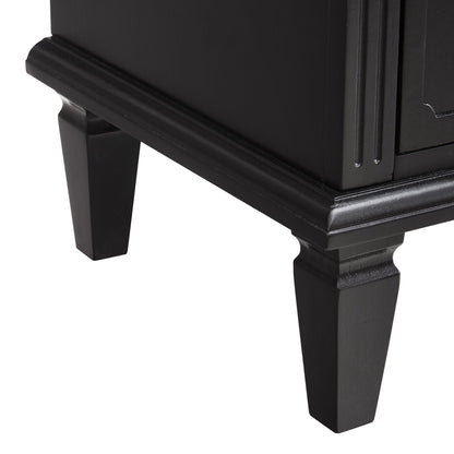 Open Space and 2 Drawers Dresser Nightstand with Charging Station, Farmhouse End Table with USB Ports and Outlets, Fluted Pilasters Design Side Table with Solid Wood Legs for Bedroom - 1st Choice Furniture Direct
