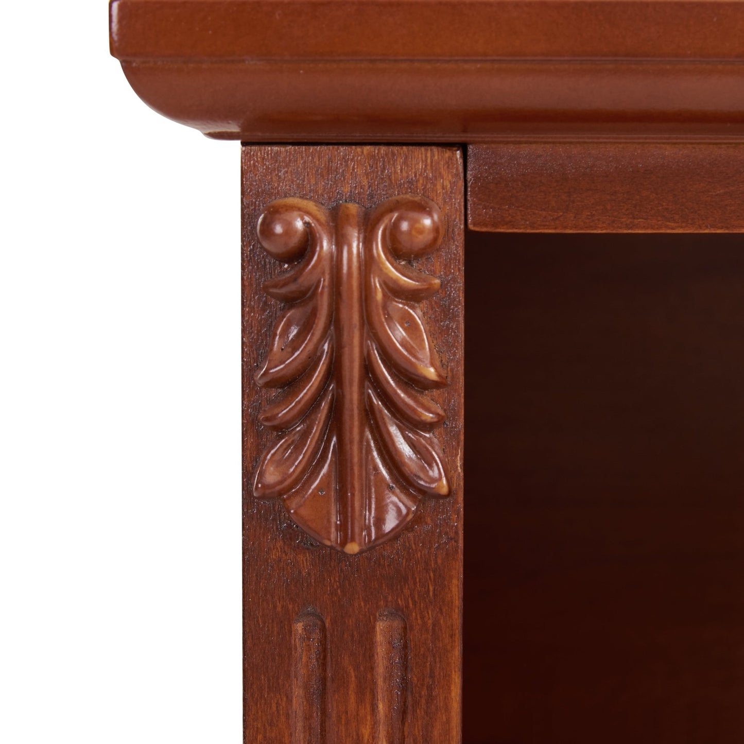 Open Space and 2 Drawers Dresser Nightstand with Charging Station, Farmhouse End Table with USB Ports and Outlets, Fluted Pilasters Design Side Table with Solid Wood Legs for Bedroom - 1st Choice Furniture Direct