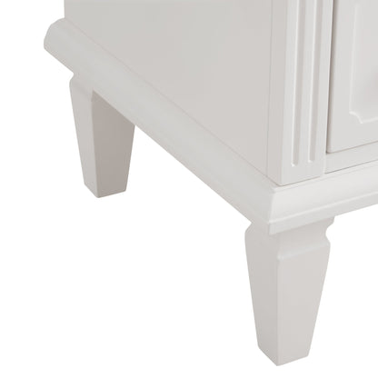 Open Space and 2 Drawers Dresser Nightstand with Charging Station, Farmhouse End Table with USB Ports and Outlets, Fluted Pilasters Design Side Table with Solid Wood Legs for Bedroom - 1st Choice Furniture Direct