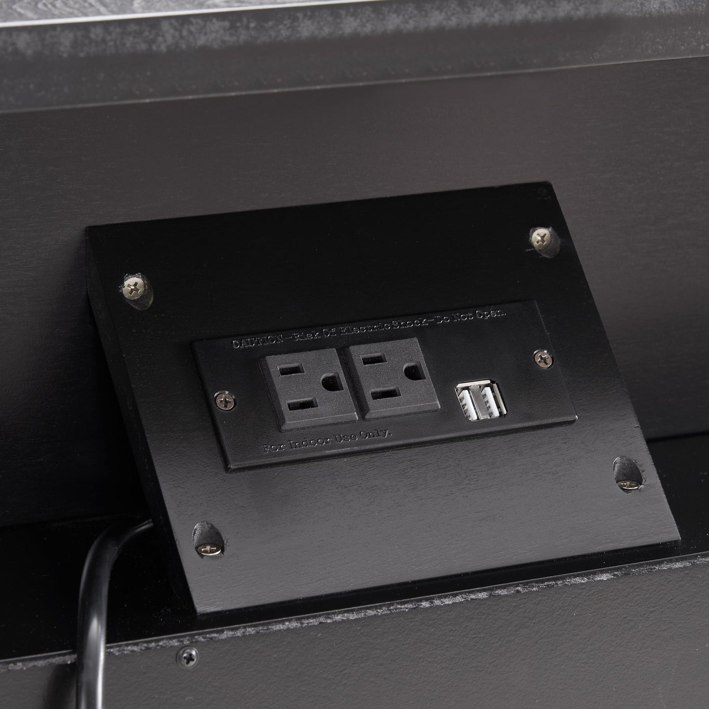 Open Space and 2 Drawers Dresser Nightstand with Charging Station, Farmhouse End Table with USB Ports and Outlets, Fluted Pilasters Design Side Table with Solid Wood Legs for Bedroom - 1st Choice Furniture Direct