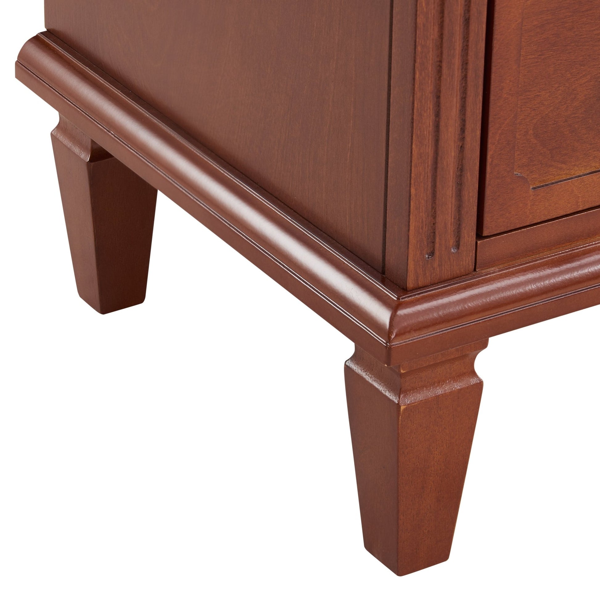 Open Space and 2 Drawers Dresser Nightstand with Charging Station, Farmhouse End Table with USB Ports and Outlets, Fluted Pilasters Design Side Table with Solid Wood Legs for Bedroom - 1st Choice Furniture Direct