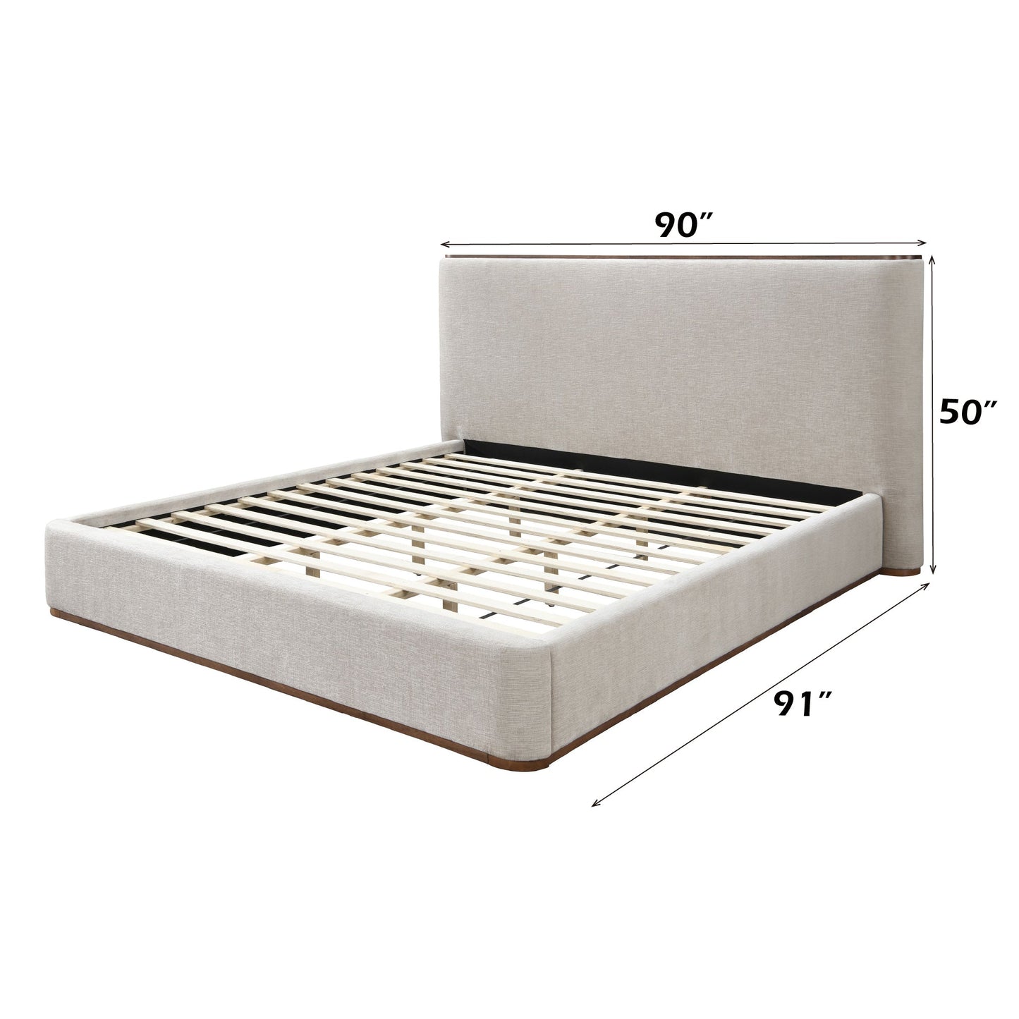 Orane Gray Fabric Eastern King Bed - 1st Choice Furniture Direct