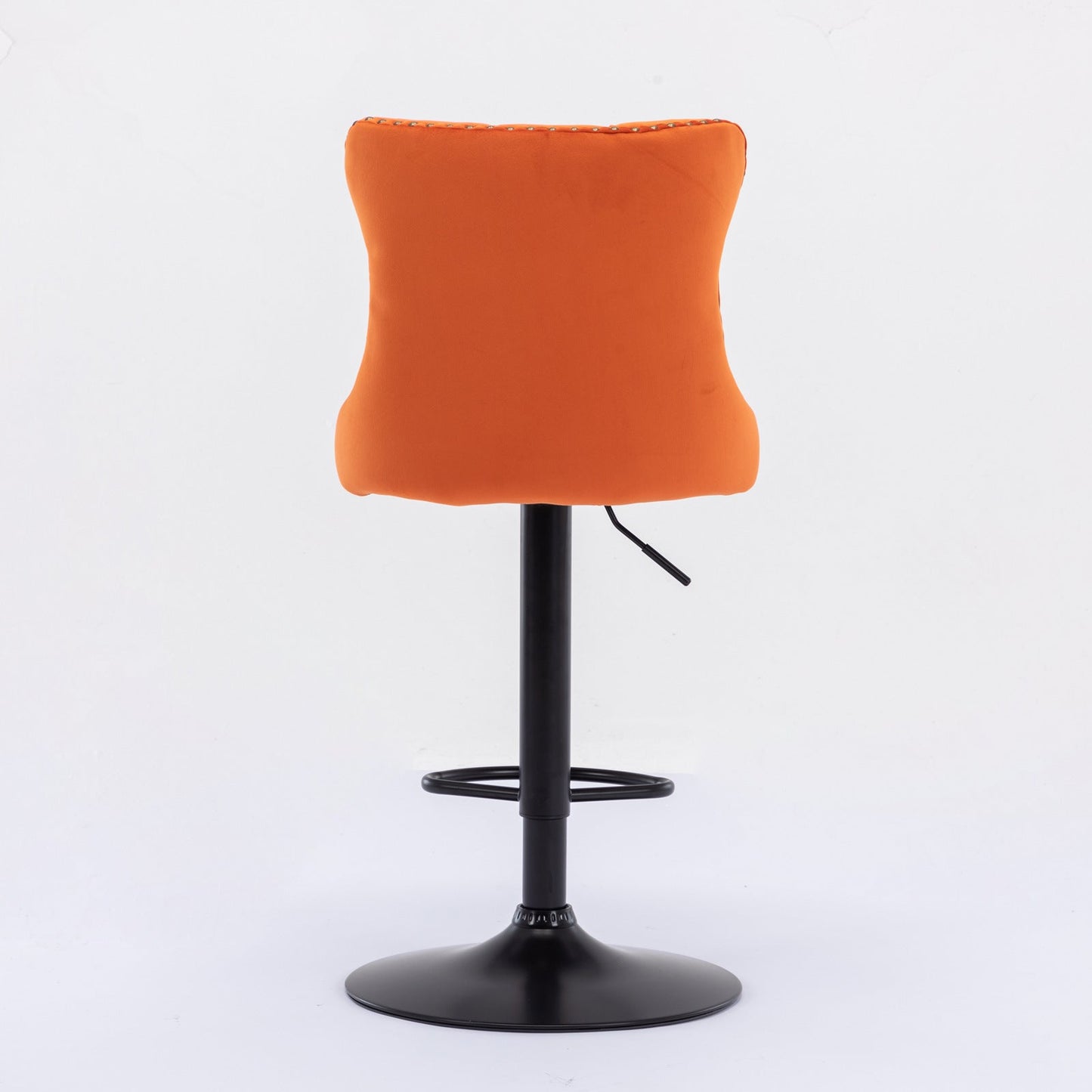 Orange Velvet Swivel Bar Stools Set of 2 | Adjustable Tufted Counter Chairs (25–33”) - 1st Choice Furniture Direct