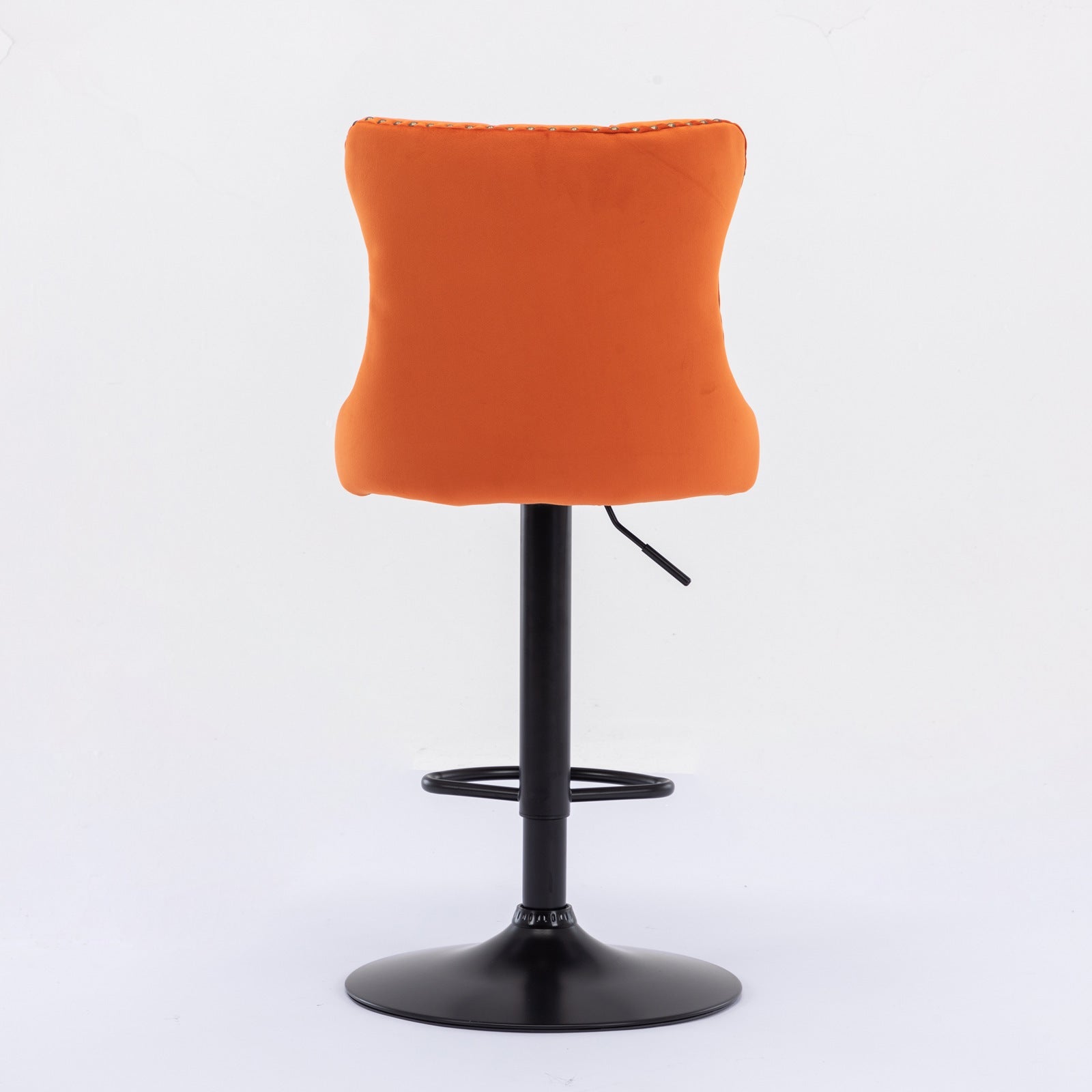 Orange Velvet Swivel Bar Stools Set of 2 | Adjustable Tufted Counter Chairs (25–33”) - 1st Choice Furniture Direct
