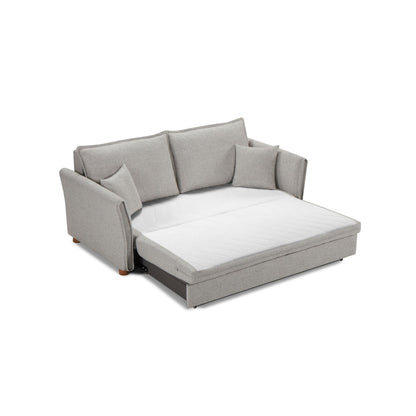Oren Gray Chenille Sleeper Sectional Sofa w/ Storage & 2 Toss Pillows - 1st Choice Furniture Direct