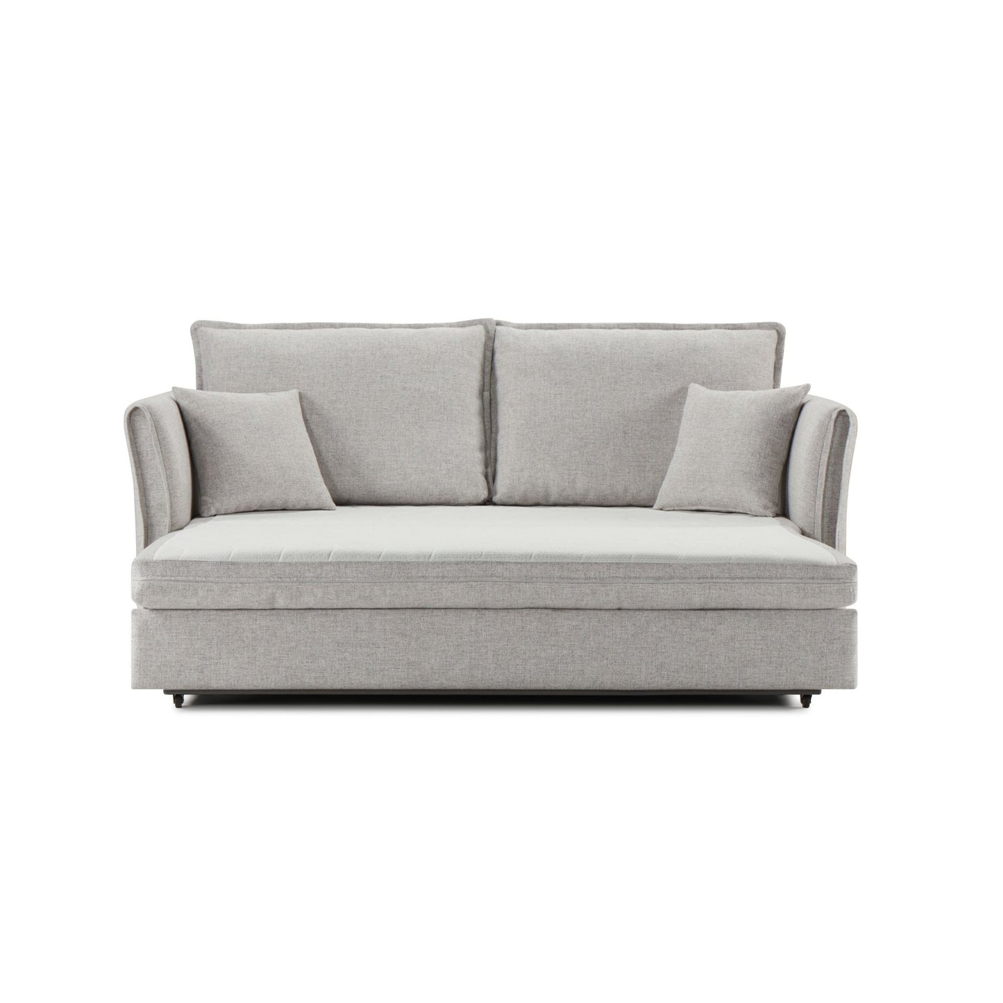Oren Gray Chenille Sleeper Sectional Sofa w/ Storage & 2 Toss Pillows - 1st Choice Furniture Direct