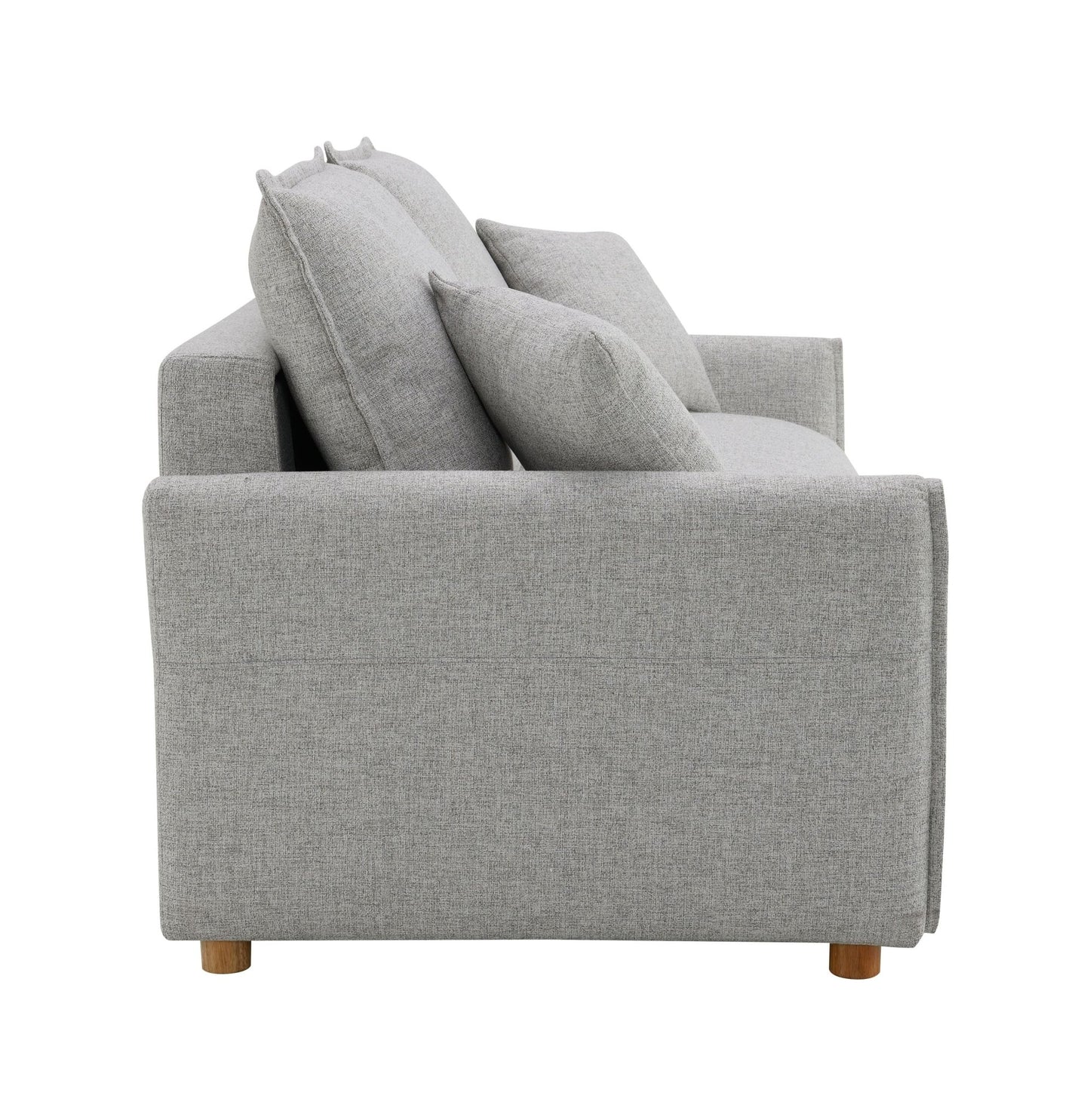 Oren Gray Chenille Sleeper Sectional Sofa w/ Storage & 2 Toss Pillows - 1st Choice Furniture Direct