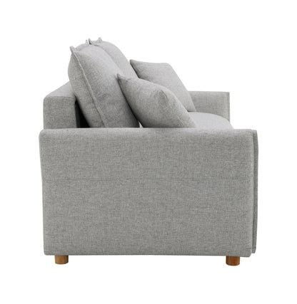 Oren Gray Chenille Sleeper Sectional Sofa w/ Storage & 2 Toss Pillows - 1st Choice Furniture Direct