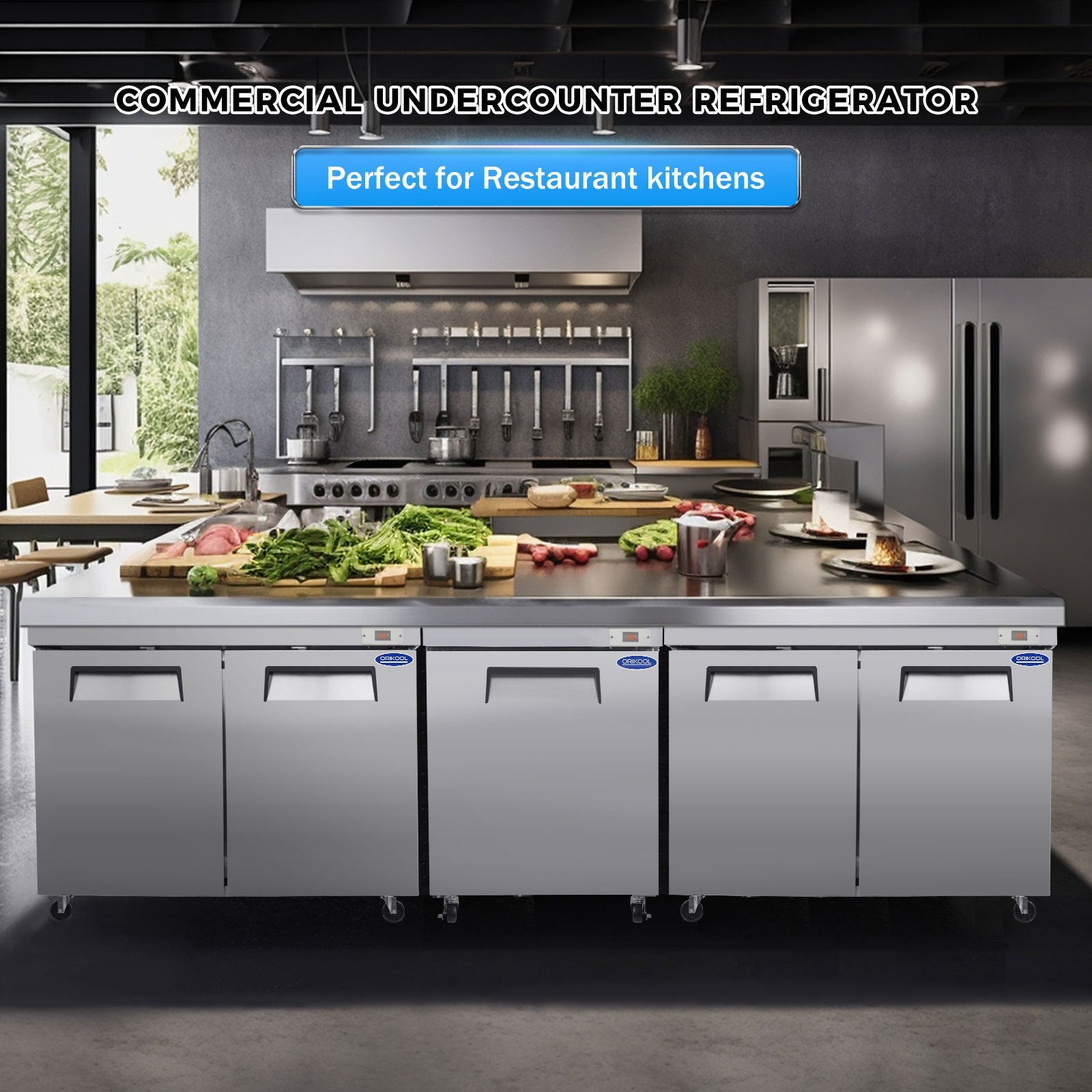 Orikool 29 IN Commercial Refrigerators, Undercounter Refrigerators 8 Cu.Ft with Smooth Casters, 1 Door, ETL Listed for Restaurants, Cafes, Bars And Pizzerias - 1st Choice Furniture Direct
