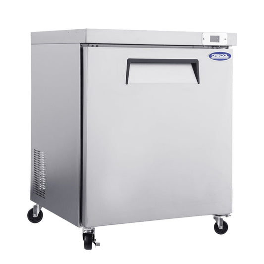 Orikool 29 IN Commercial Refrigerators, Undercounter Refrigerators 8 Cu.Ft with Smooth Casters, 1 Door, ETL Listed for Restaurants, Cafes, Bars And Pizzerias - 1st Choice Furniture Direct