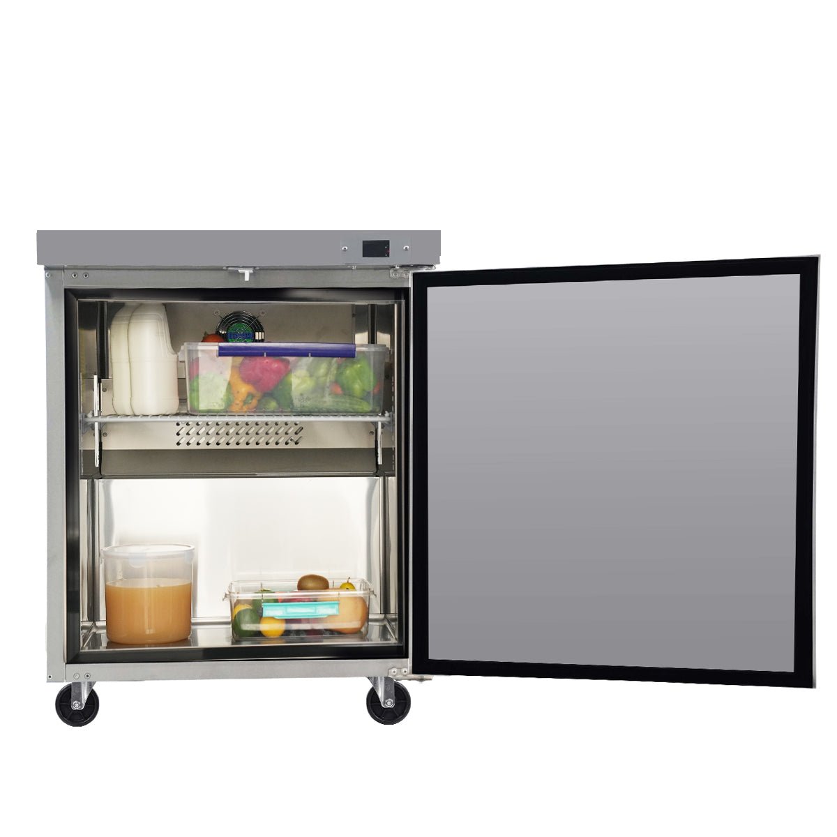 Orikool 29 IN Commercial Refrigerators, Undercounter Refrigerators 8 Cu.Ft with Smooth Casters, 1 Door, ETL Listed for Restaurants, Cafes, Bars And Pizzerias - 1st Choice Furniture Direct