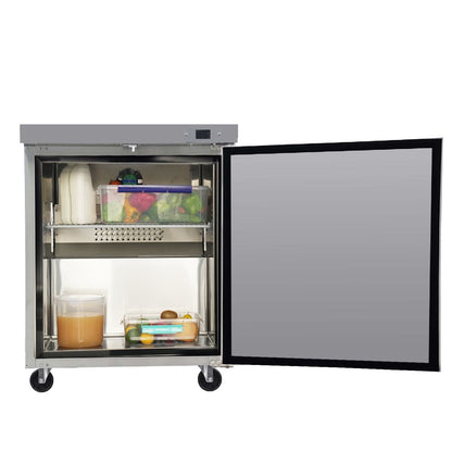 Orikool 29 IN Commercial Refrigerators, Undercounter Refrigerators 8 Cu.Ft with Smooth Casters, 1 Door, ETL Listed for Restaurants, Cafes, Bars And Pizzerias - 1st Choice Furniture Direct