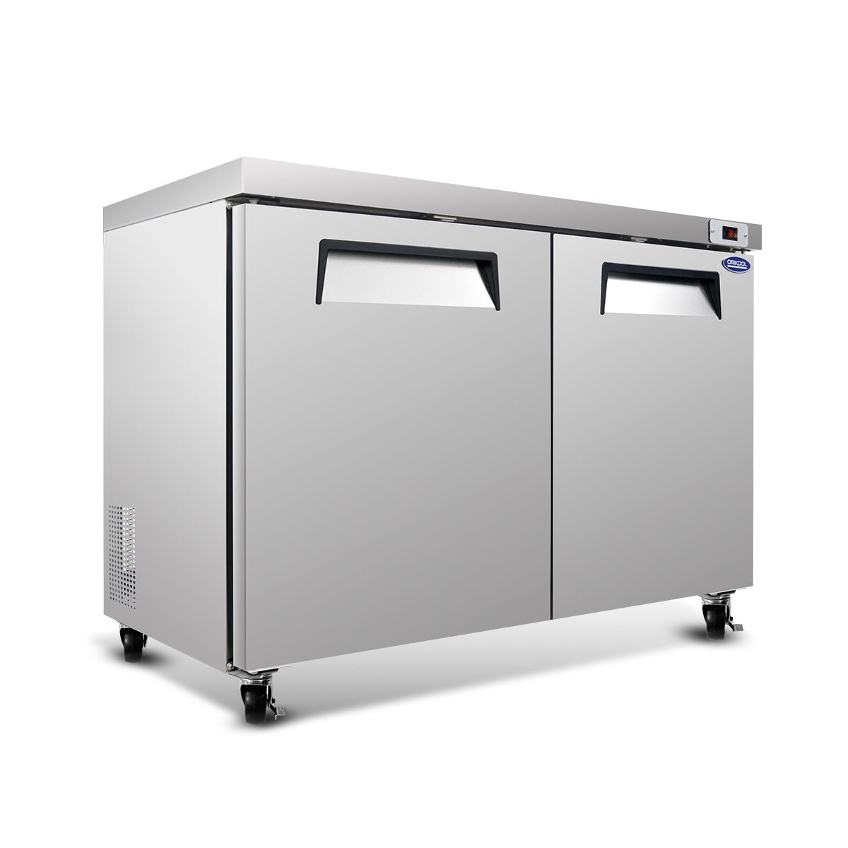 Orikool 60 IN Commercial Refrigerators, Undercounter Refrigerators 18.5 Cu.Ft with Smooth Casters, 2 Doors, ETL Listed for Restaurants, Cafes, Bars And Pizzerias - 1st Choice Furniture Direct