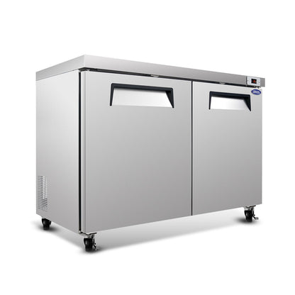Orikool 60 IN Commercial Refrigerators, Undercounter Refrigerators 18.5 Cu.Ft with Smooth Casters, 2 Doors, ETL Listed for Restaurants, Cafes, Bars And Pizzerias - 1st Choice Furniture Direct
