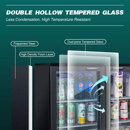 ORIKOOL Beverage Refrigerators Cooler 53 inch 3 Glass Door Back Bar, 480 Cans Commercial Display Bar Fridge for Beer Wine and Drink 11.3 Cu.Ft - 1st Choice Furniture Direct