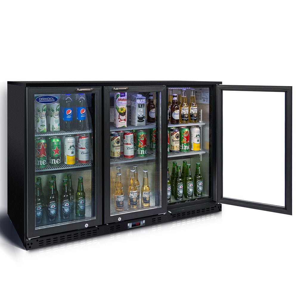 ORIKOOL Beverage Refrigerators Cooler 53 inch 3 Glass Door Back Bar, 480 Cans Commercial Display Bar Fridge for Beer Wine and Drink 11.3 Cu.Ft - 1st Choice Furniture Direct