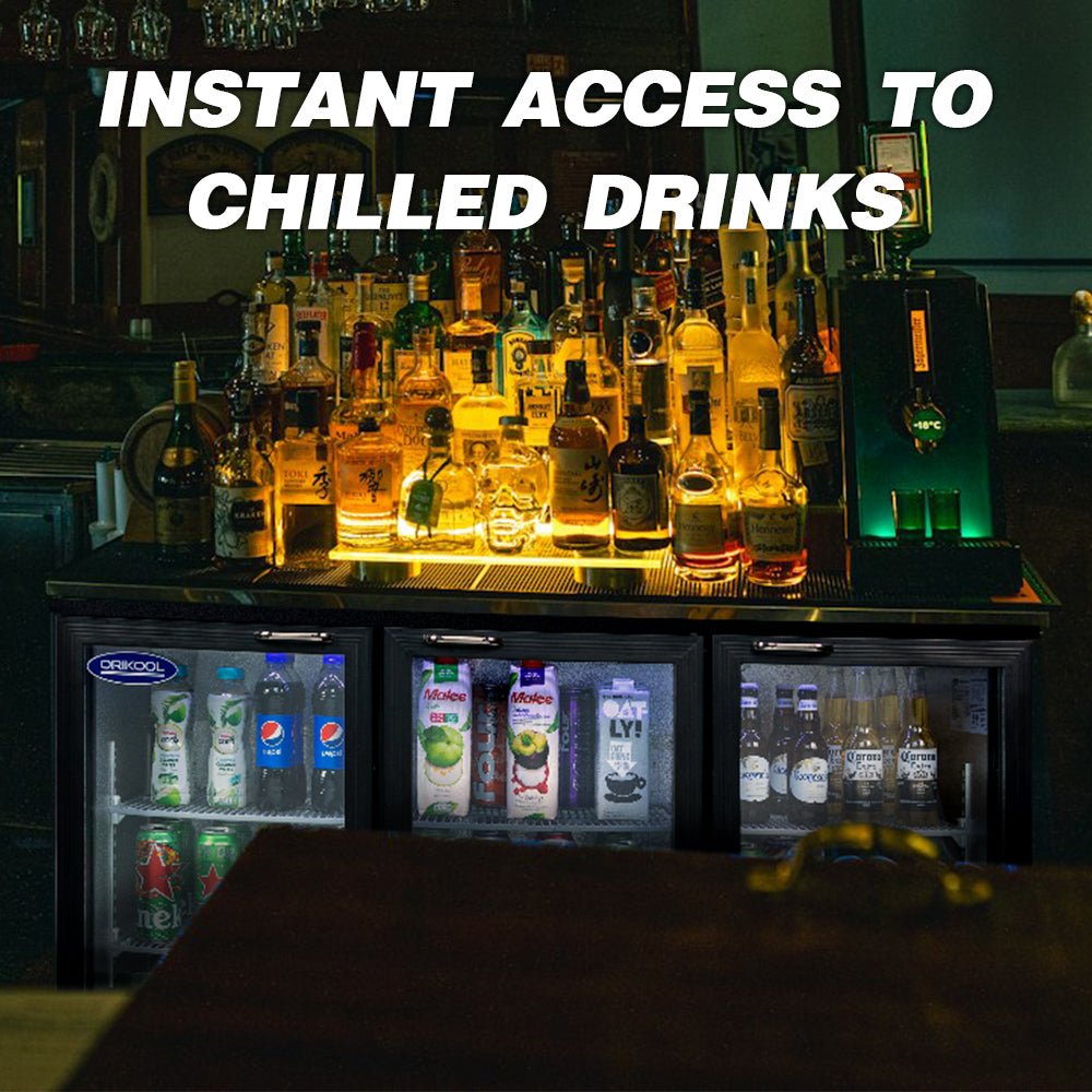 ORIKOOL Beverage Refrigerators Cooler 53 inch 3 Glass Door Back Bar, 480 Cans Commercial Display Bar Fridge for Beer Wine and Drink 11.3 Cu.Ft - 1st Choice Furniture Direct