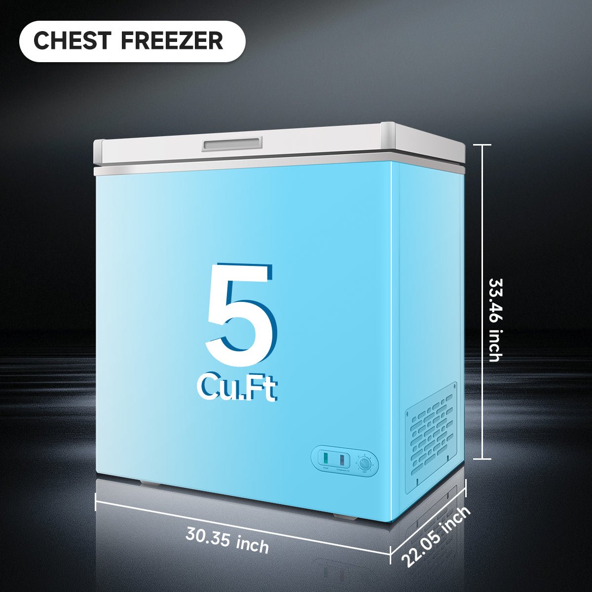 ORIKOOL Chest Freezer 5.0 Cu.ft Solid Top Commercial Deep Chest Freezers with Lockable Stay - Open Lid Painted for Back - of - House Bulk Storage - 1st Choice Furniture Direct