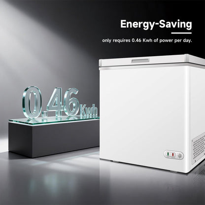 ORIKOOL Chest Freezer 5.0 Cu.ft Solid Top Commercial Deep Chest Freezers with Lockable Stay - Open Lid Painted for Back - of - House Bulk Storage - 1st Choice Furniture Direct