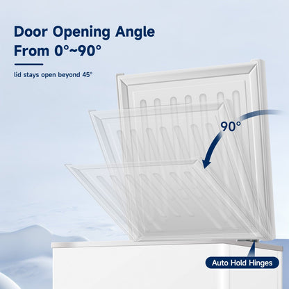 ORIKOOL Chest Freezer 5.0 Cu.ft Solid Top Commercial Deep Chest Freezers with Lockable Stay - Open Lid Painted for Back - of - House Bulk Storage - 1st Choice Furniture Direct