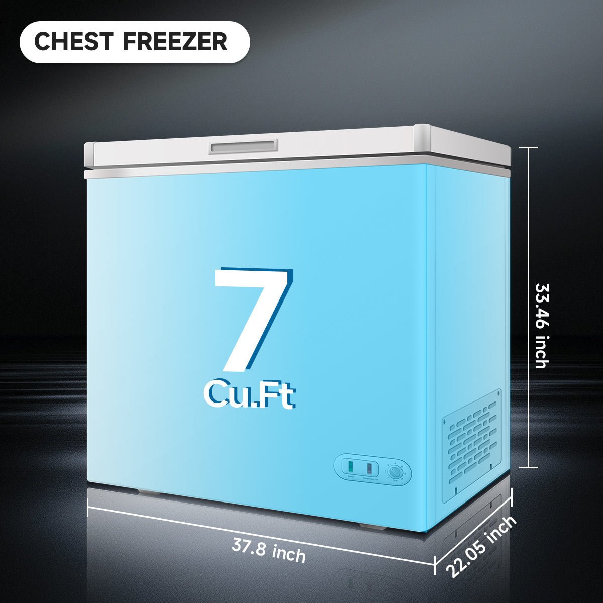 ORIKOOL Chest Freezer 7.0 Cu.ft Solid Top Commercial Deep Chest Freezers with Lockable Stay - Open Lid Painted for Back - of - House Bulk Storage - 1st Choice Furniture Direct