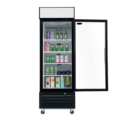ORIKOOL Glass Door Merchandiser Refrigerator 19.3 Cu.ft Swing Door Commercial Display Refrigerators Merchandising Refrigeration with LED Top Panel - 1st Choice Furniture Direct