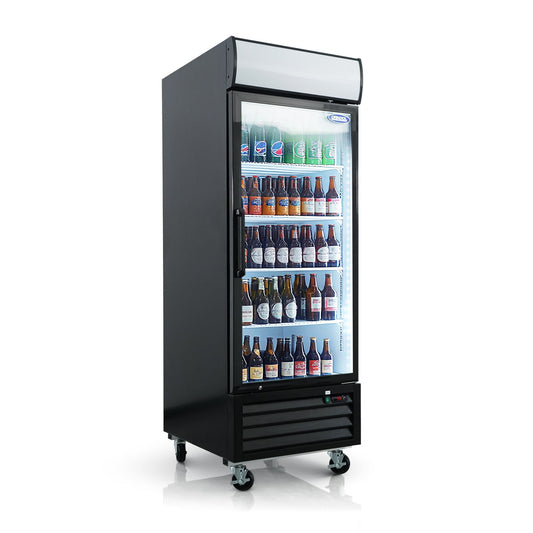ORIKOOL Glass Door Merchandiser Refrigerator 19.3 Cu.ft Swing Door Commercial Display Refrigerators Merchandising Refrigeration with LED Top Panel - 1st Choice Furniture Direct