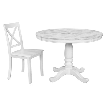 Orisfur. 5 Pieces Dining Table and Chairs Set for 4 Persons, Kitchen Room Solid Wood Table with 4 Chairs - 1st Choice Furniture Direct