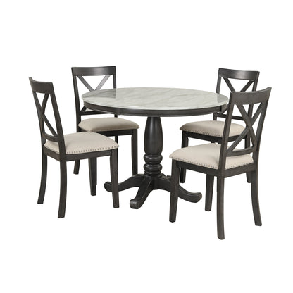 Orisfur. 5 Pieces Dining Table and Chairs Set for 4 Persons, Kitchen Room Solid Wood Table with 4 Chairs - 1st Choice Furniture Direct