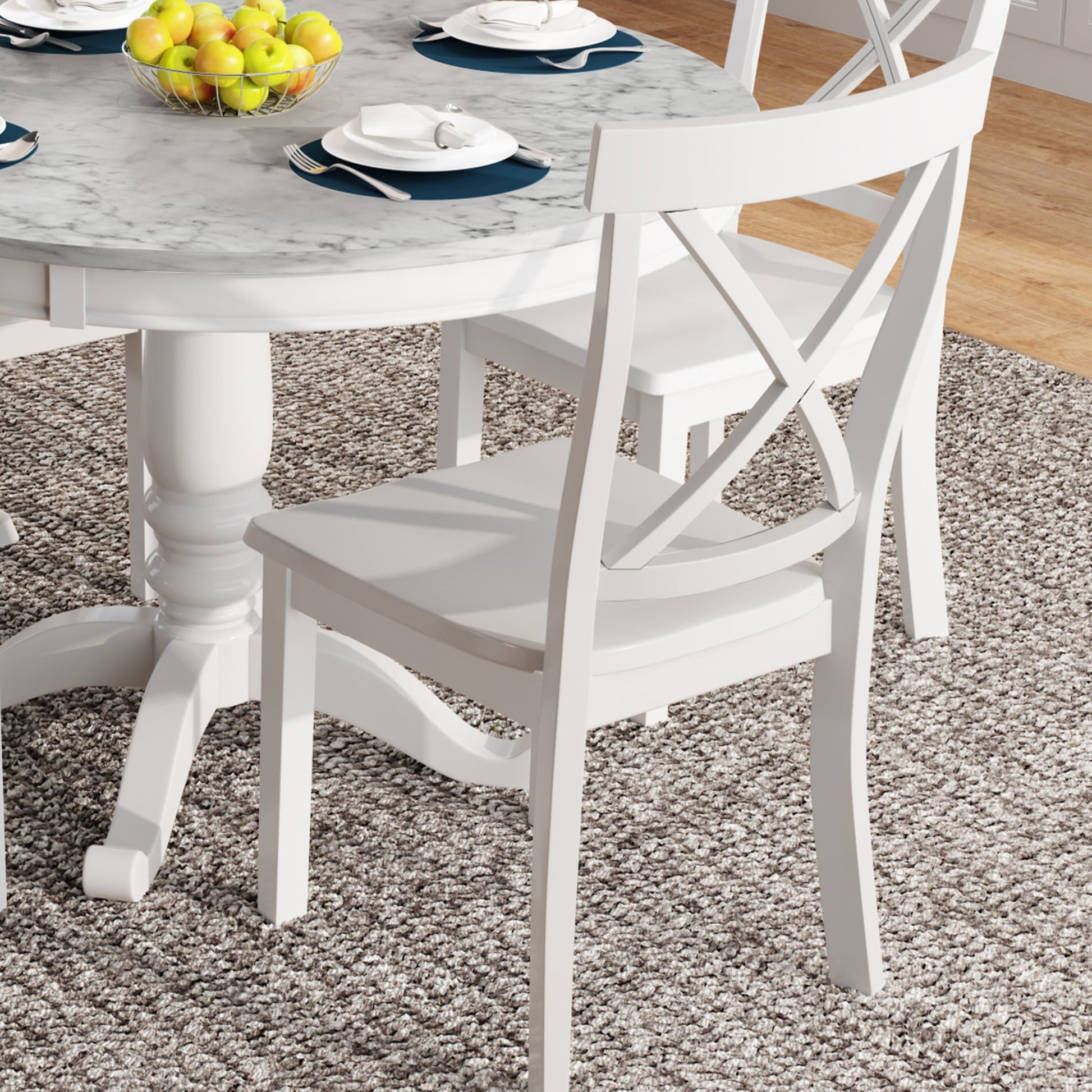 Orisfur. 5 Pieces Dining Table and Chairs Set for 4 Persons, Kitchen Room Solid Wood Table with 4 Chairs - 1st Choice Furniture Direct