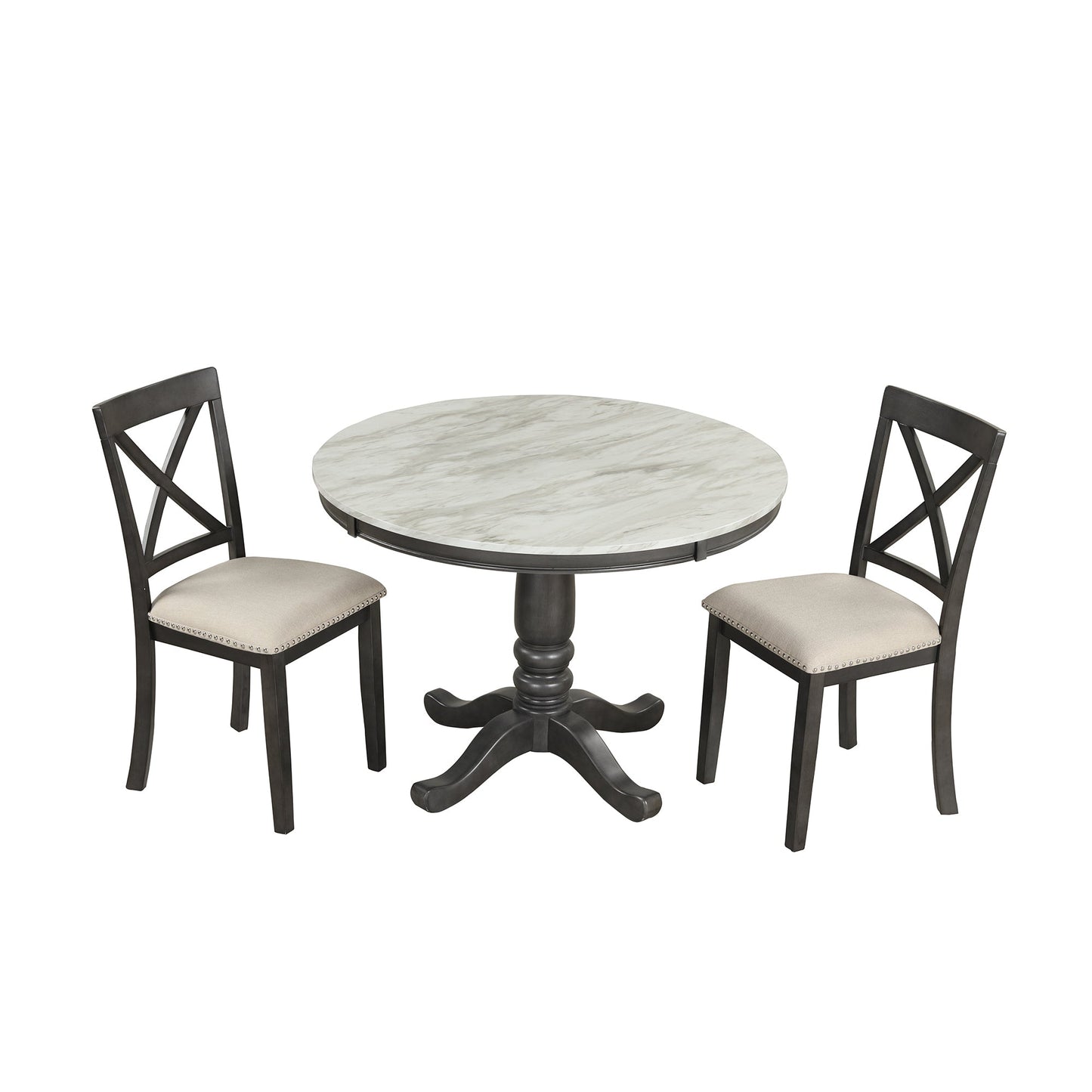 Orisfur. 5 Pieces Dining Table and Chairs Set for 4 Persons, Kitchen Room Solid Wood Table with 4 Chairs - 1st Choice Furniture Direct
